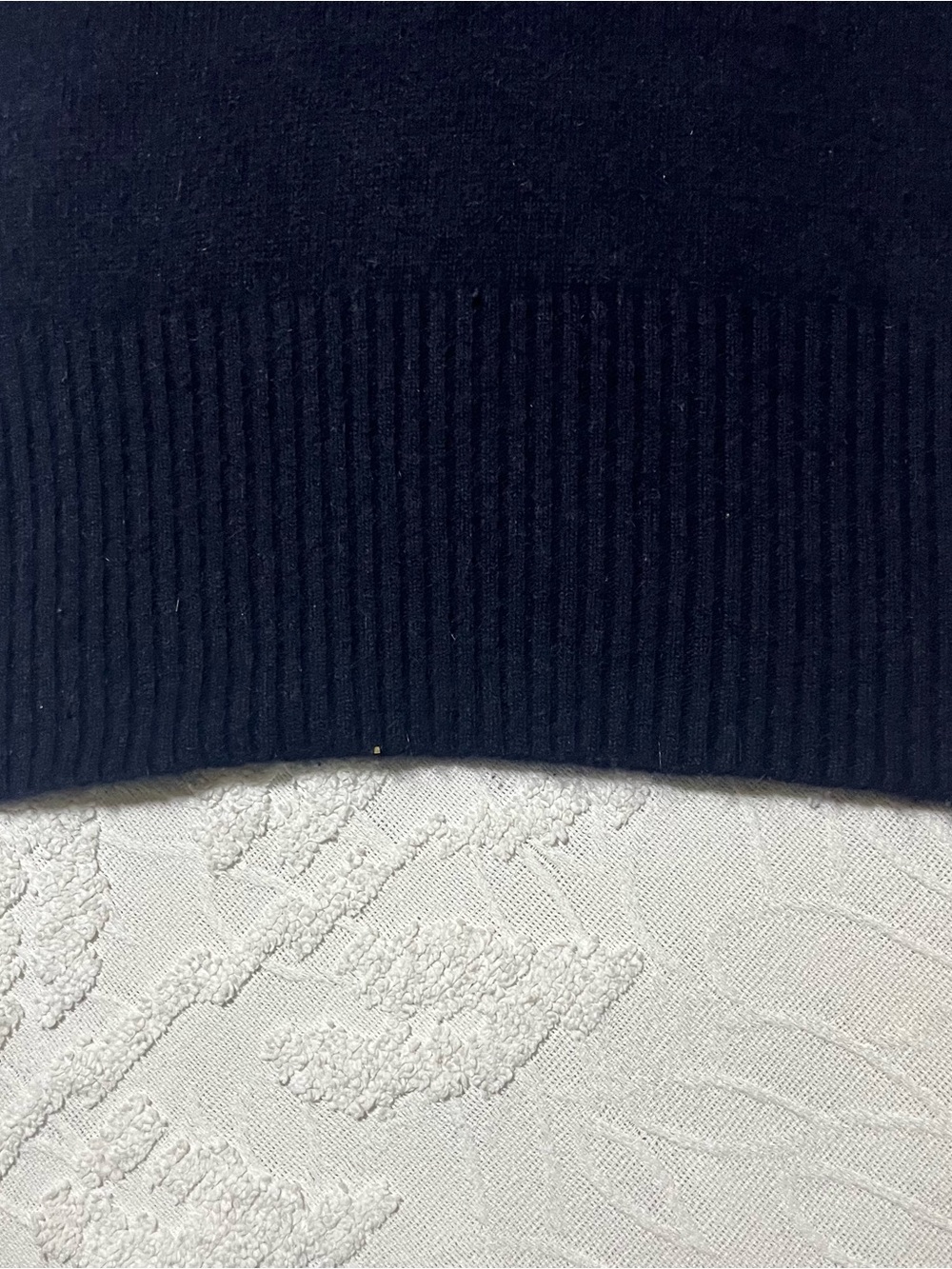 Limited Navy Short-Sleeve Polo Sweater Angora Rabbit Hair - Picture 3 of 4